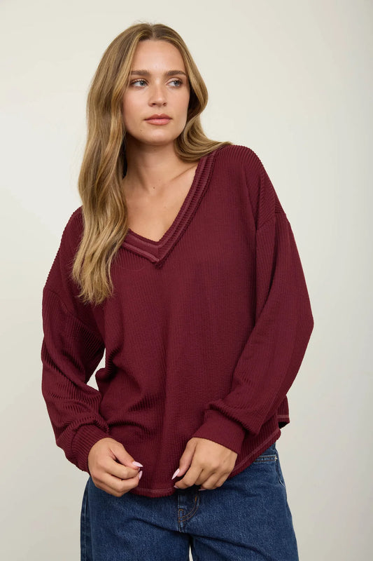 TIFFANY TEXTURED KNIT TOP
