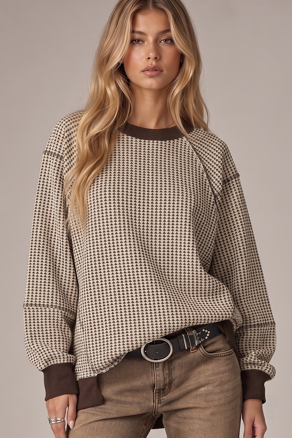 Soft waffle knit texture top