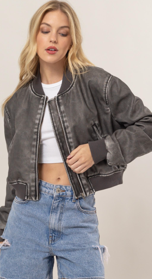 Washed Bomber Jacket