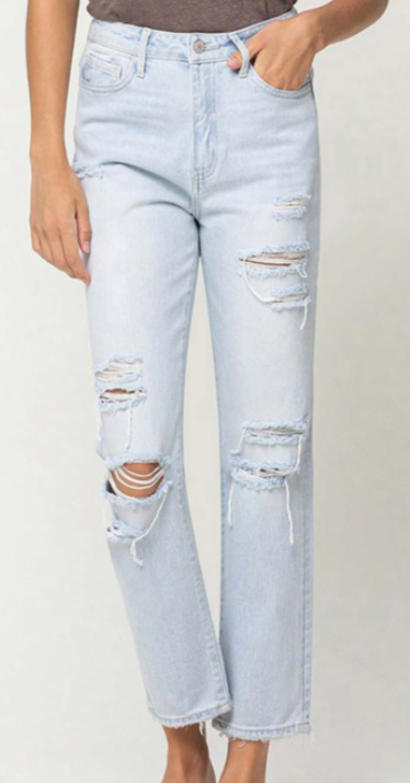 High Rise Crop Straight