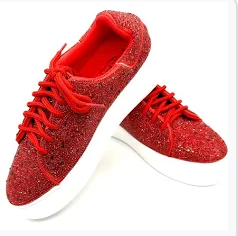 Red Rhinestone Tennis Shoe