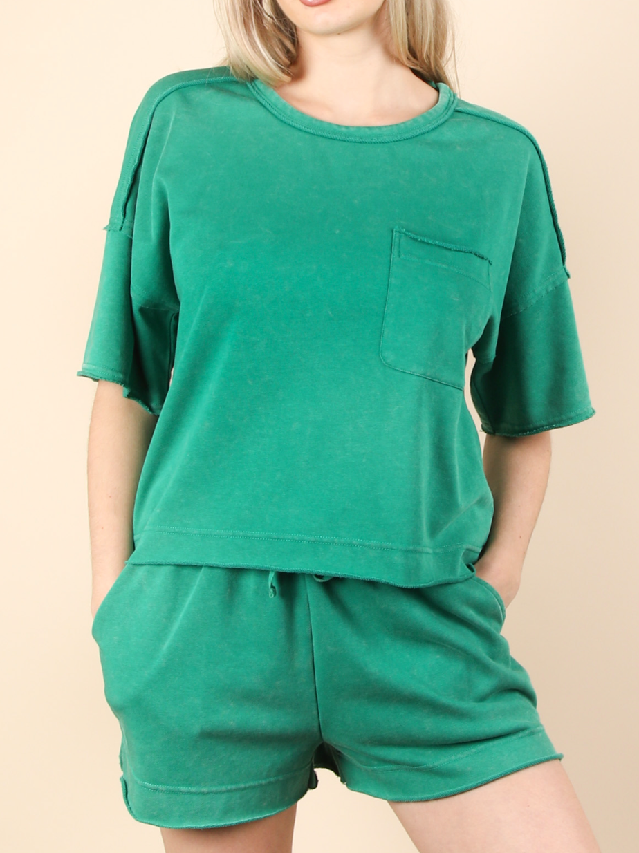 Mineral Washed Shorts Set