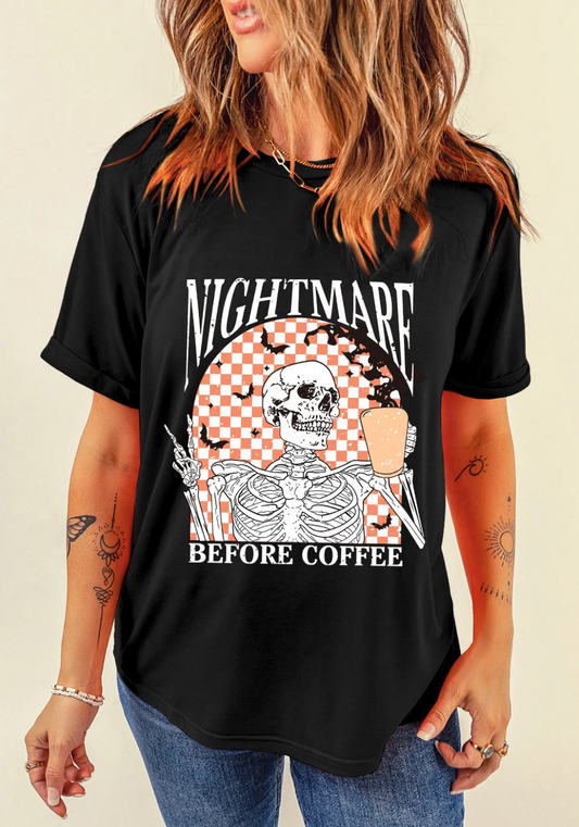 Nightmare Before Coffee Halloween Graphic Tee