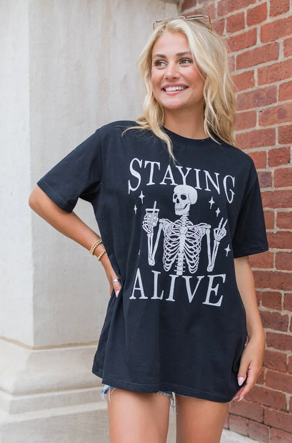 Stay Alive Skeleton Graphic Tee
