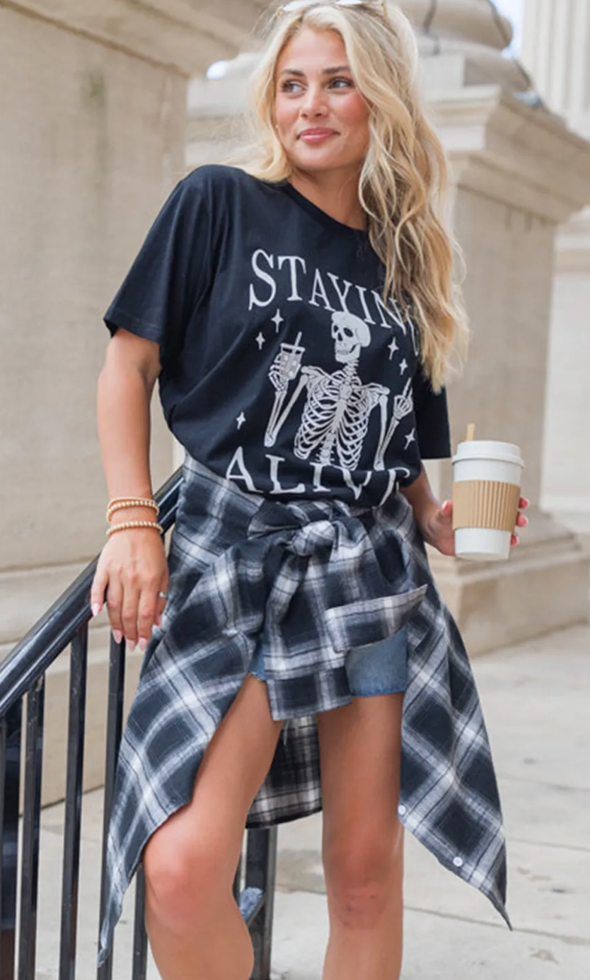 Stay Alive Skeleton Graphic Tee