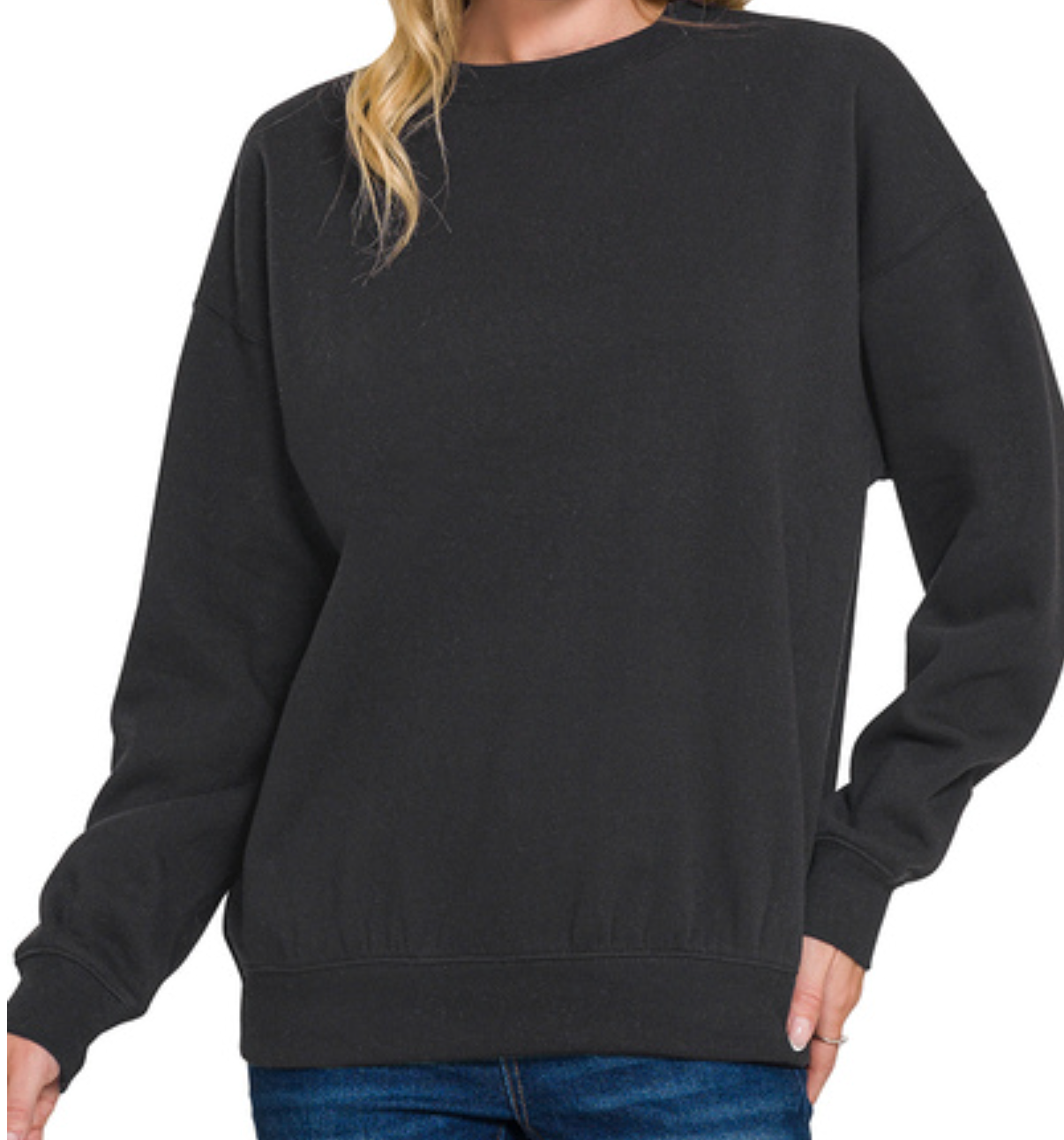 Fleece crewneck pullover sweatshirts