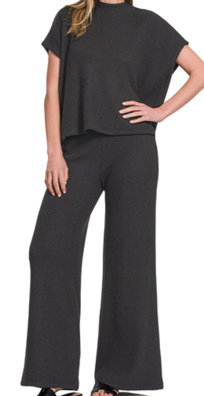 Sweater top & long pants set