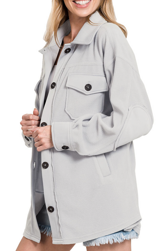 OVERSIZED BASIC FLEECE SHACKET