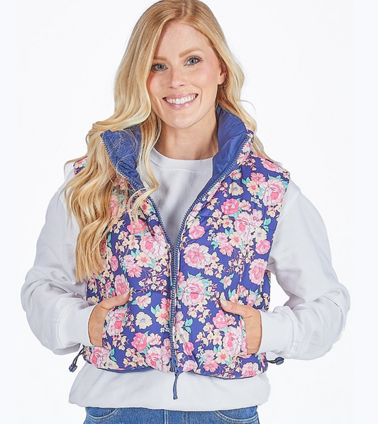 Floral Puffer Vest
