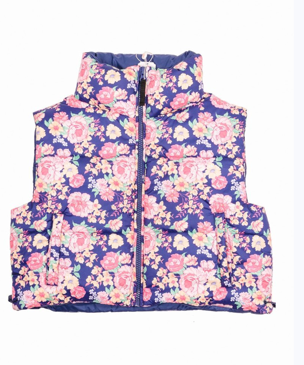 Floral Puffer Vest