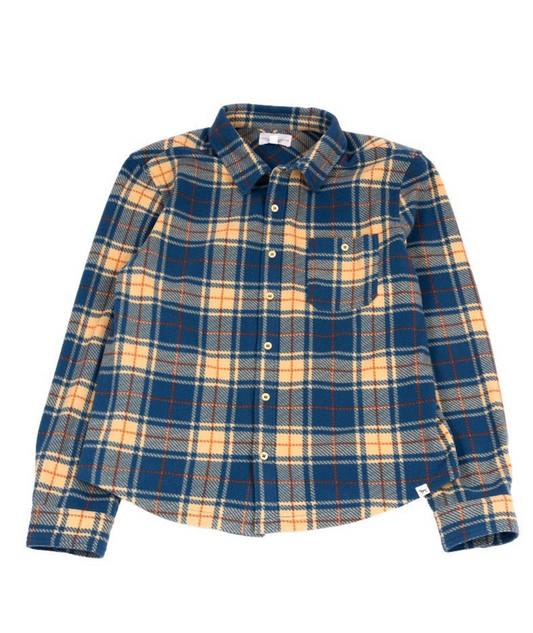 Men's Blue Plaid Button Up