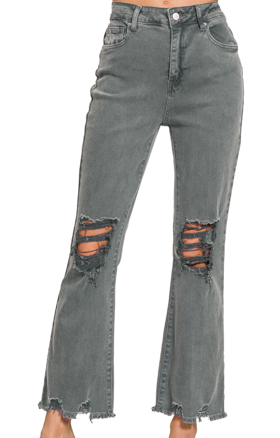 Distressed Color Denim