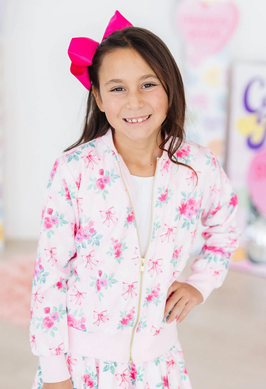 Gingham Bows Satin Jacket