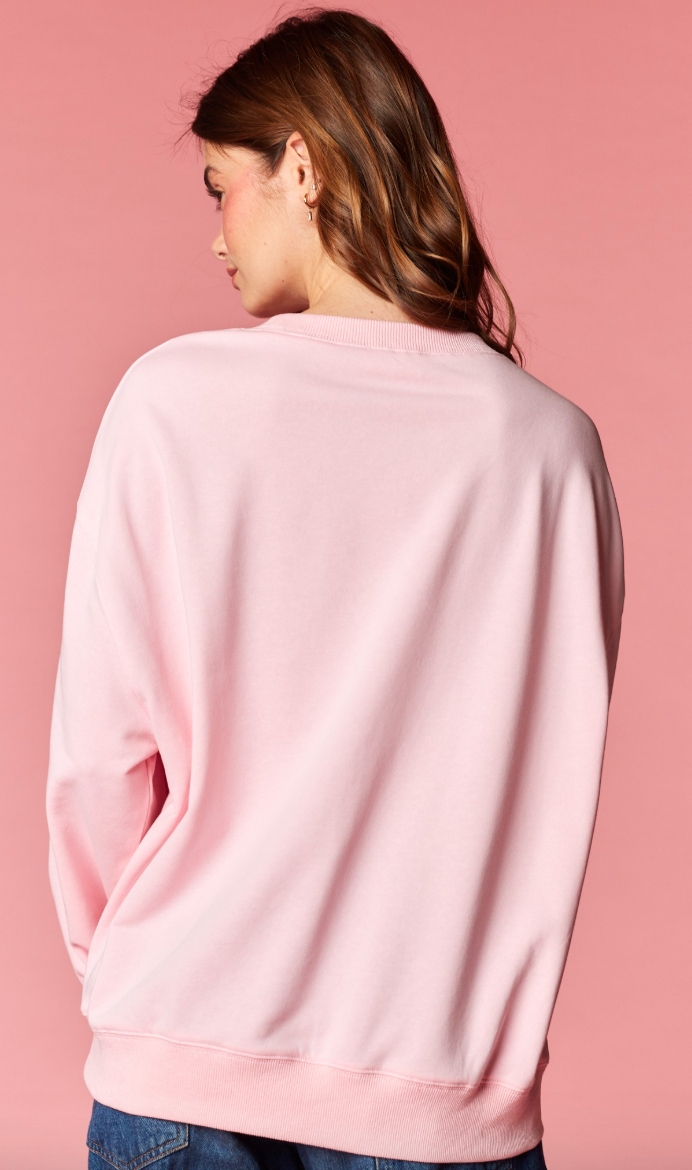 Floral Bow Applique Sweatshirt Top