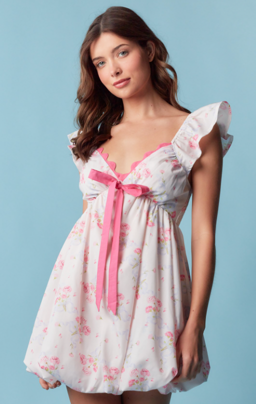 Floral Babydoll Mini Dress
