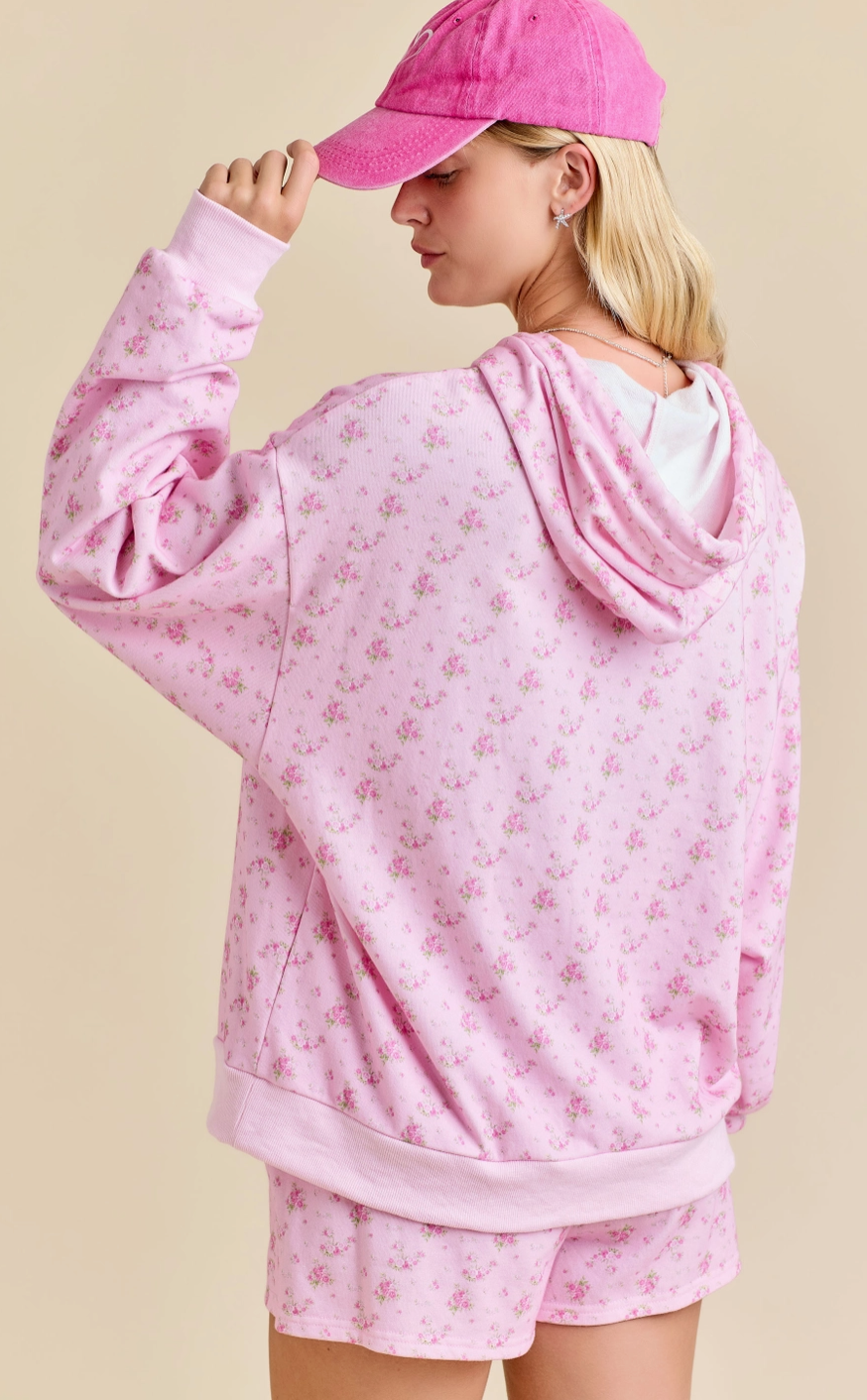 Floral Print Hoodie Set