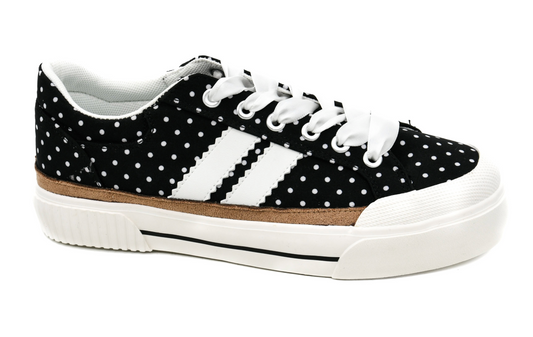 Corky Black White Polka Dots