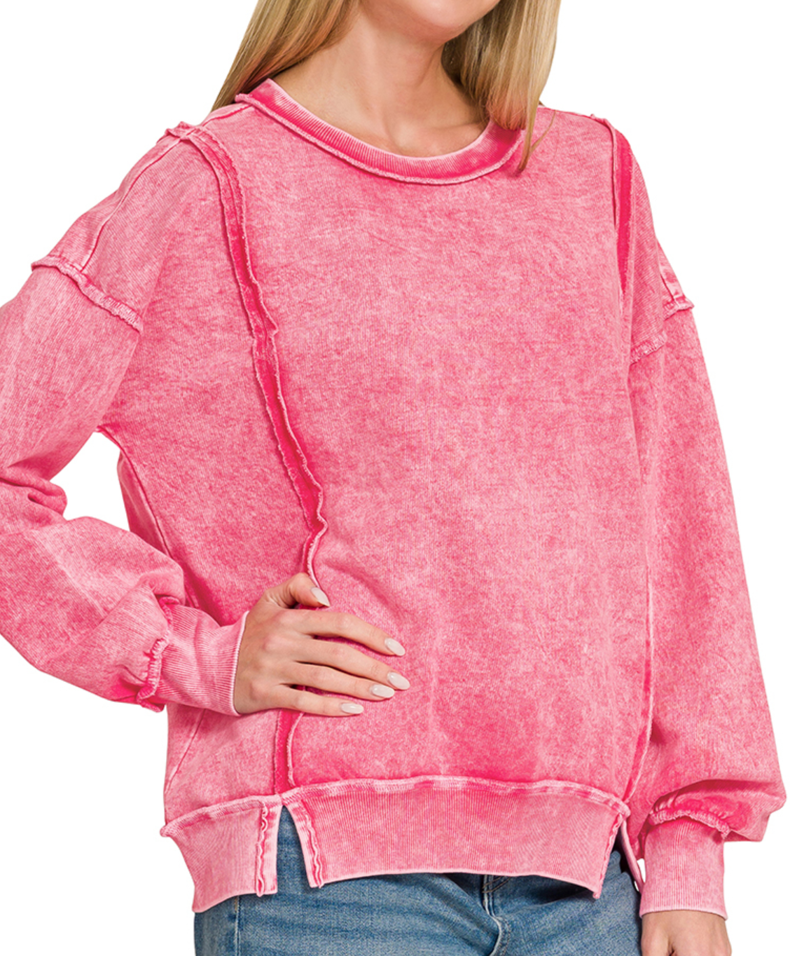 Halo snow washed terry sweatshirt