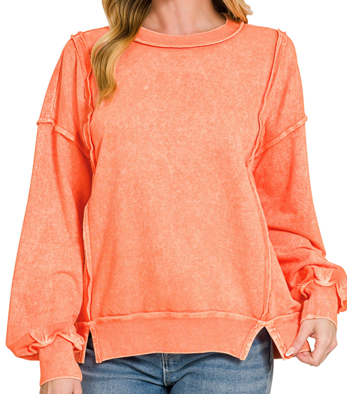 Halo snow washed terry sweatshirt