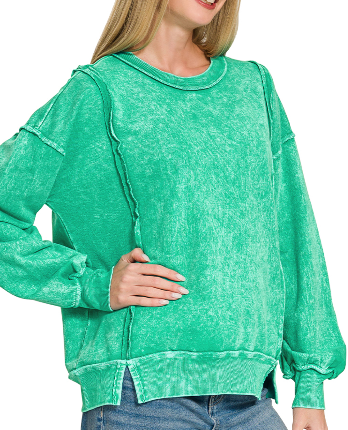 Halo snow washed terry sweatshirt