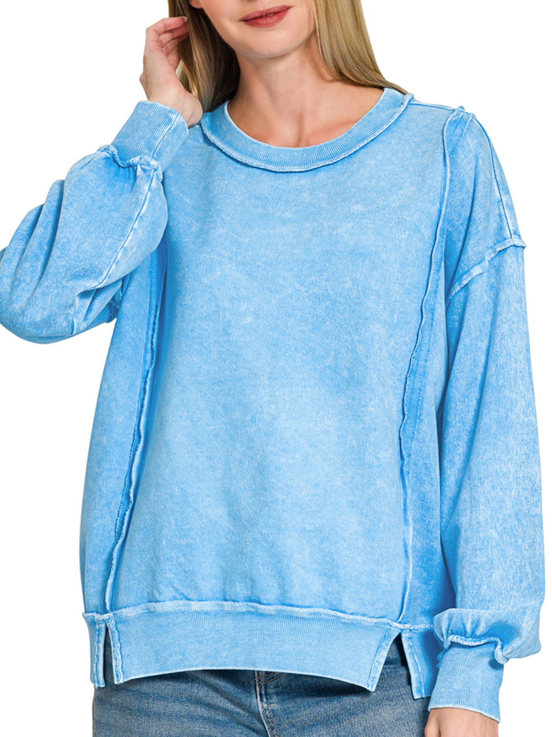 Halo snow washed terry sweatshirt