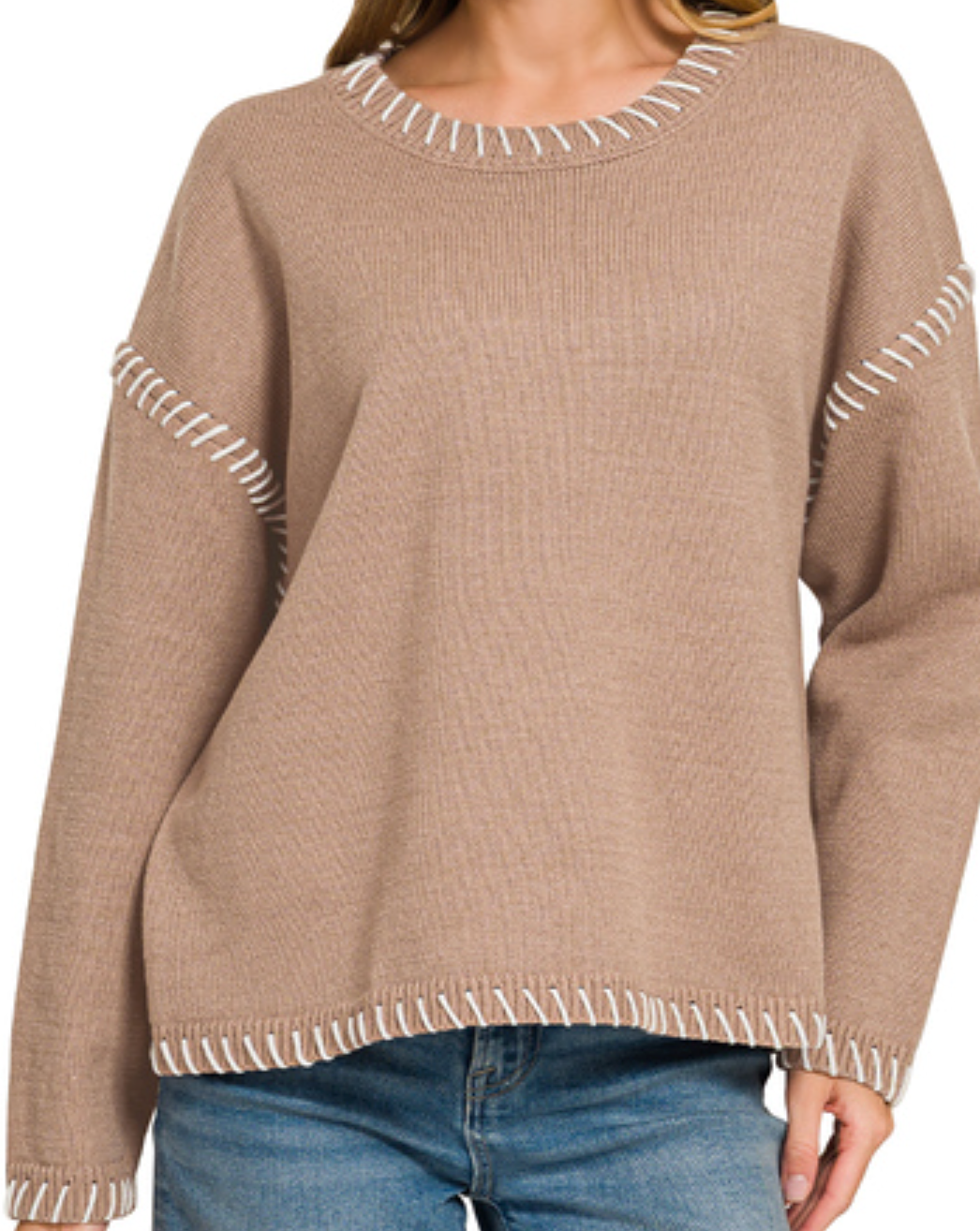 STITCH DETAILED OVERSIZE SWEATER