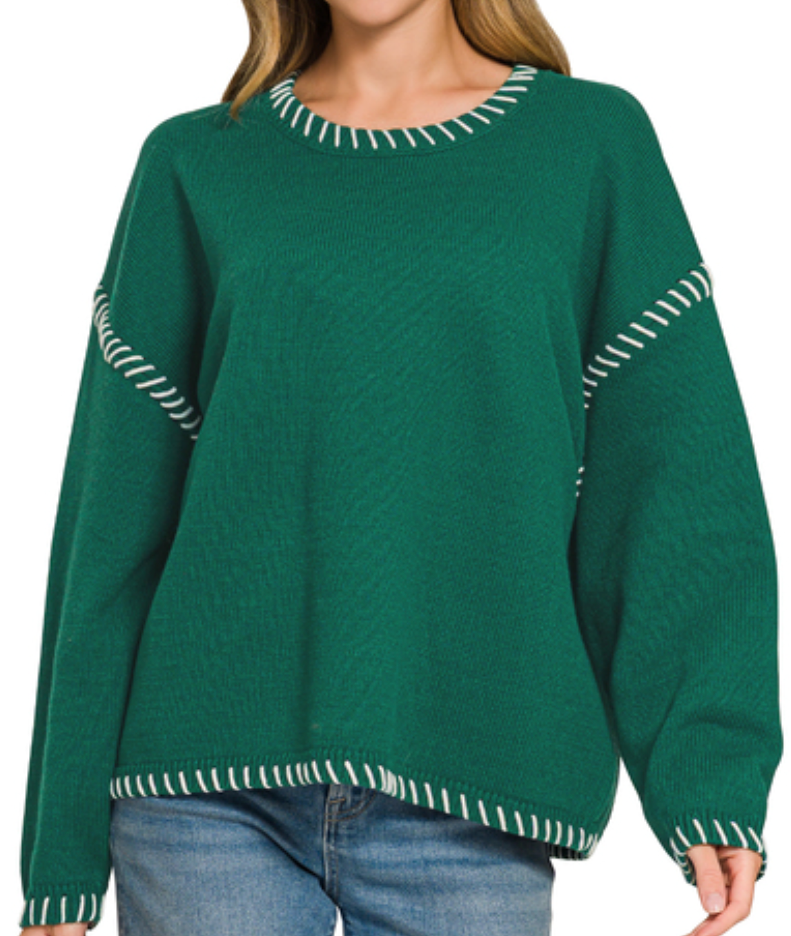 STITCH DETAILED OVERSIZE SWEATER