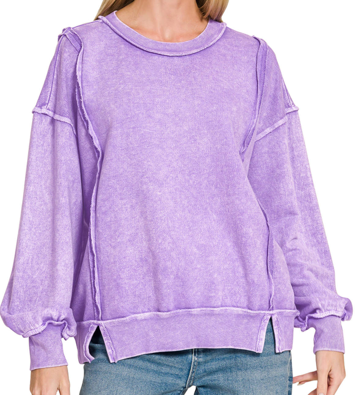 Halo snow washed terry sweatshirt
