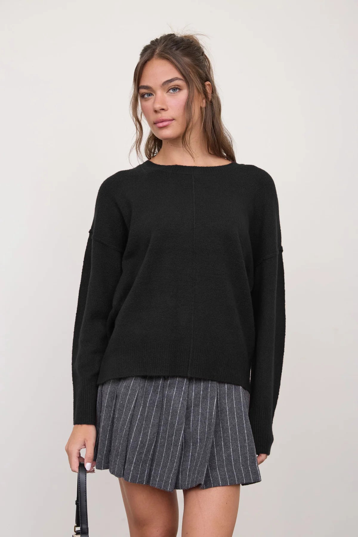 SOLID CREWNECK KNIT SWEATER