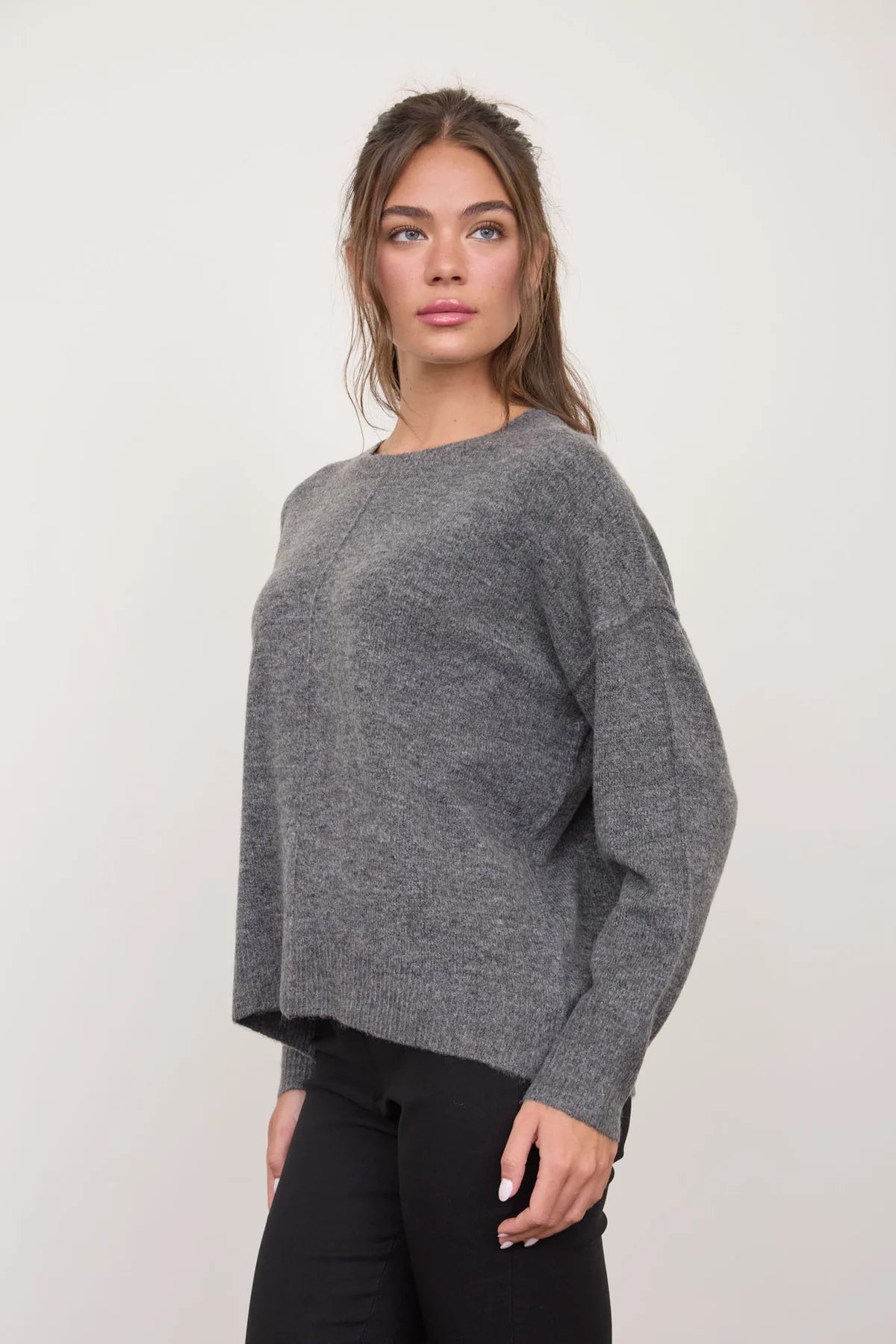 Callie Crewneck Soild Pullover