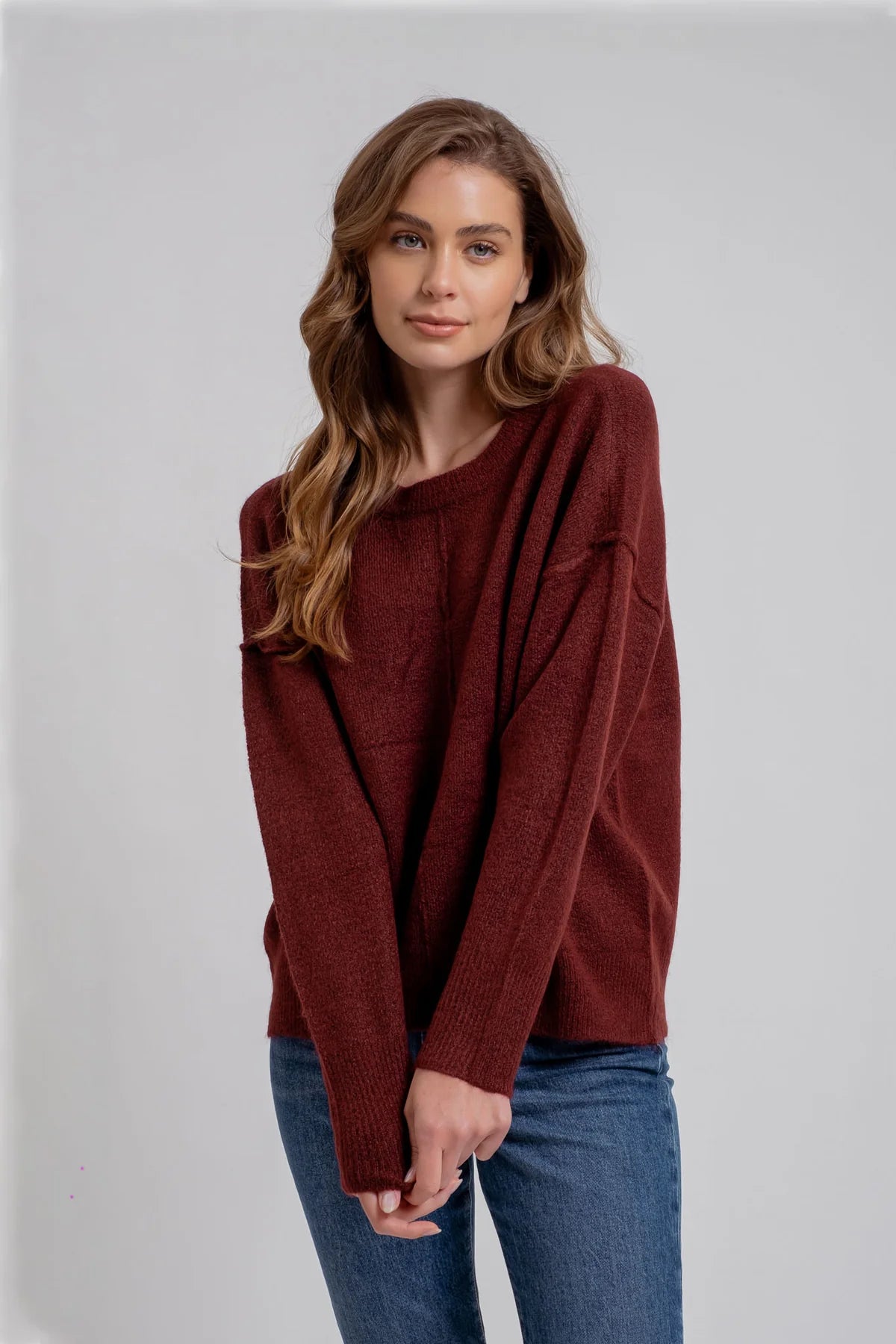 Callie Crewneck Soild Pullover