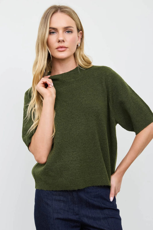 Grace Green Short Sleeve Sweater