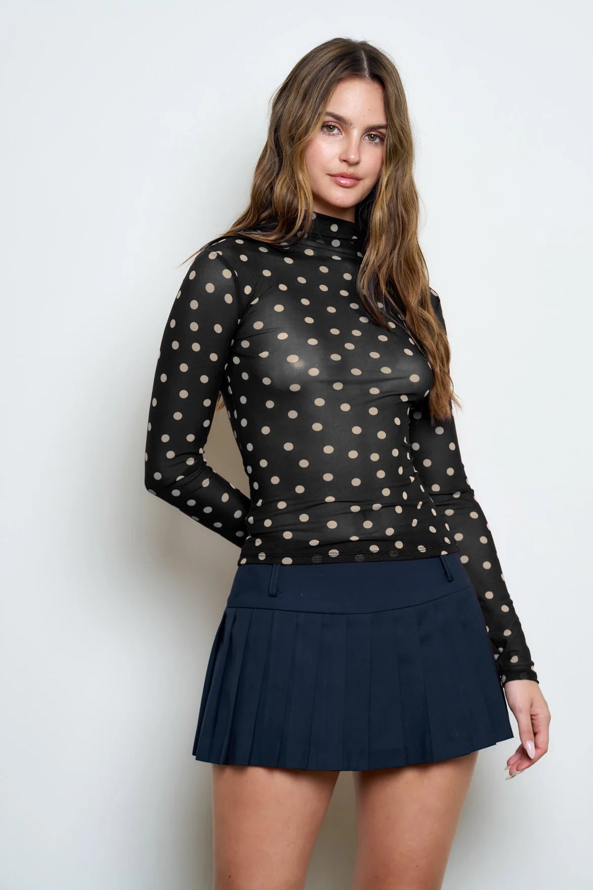 Polly Polka Dot Mesh Top