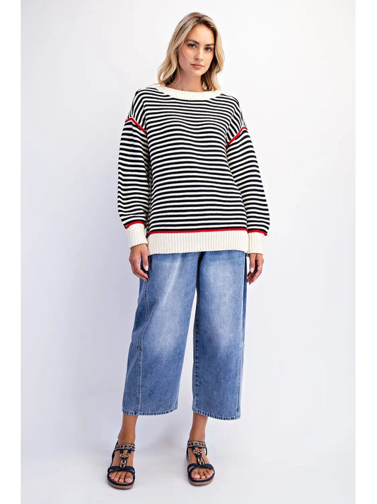 Stripe Pullover Oversize Sweater