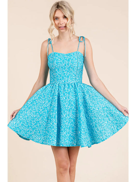 Floral Jacquard Skater Mini Sundress