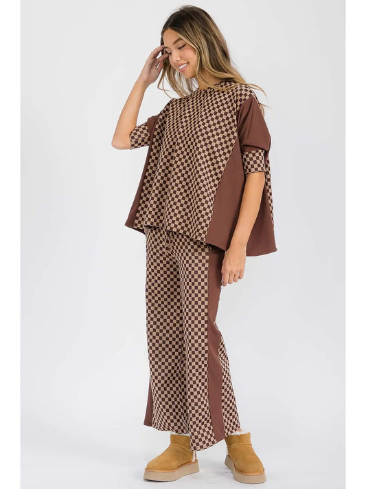 Brown Checkered Set