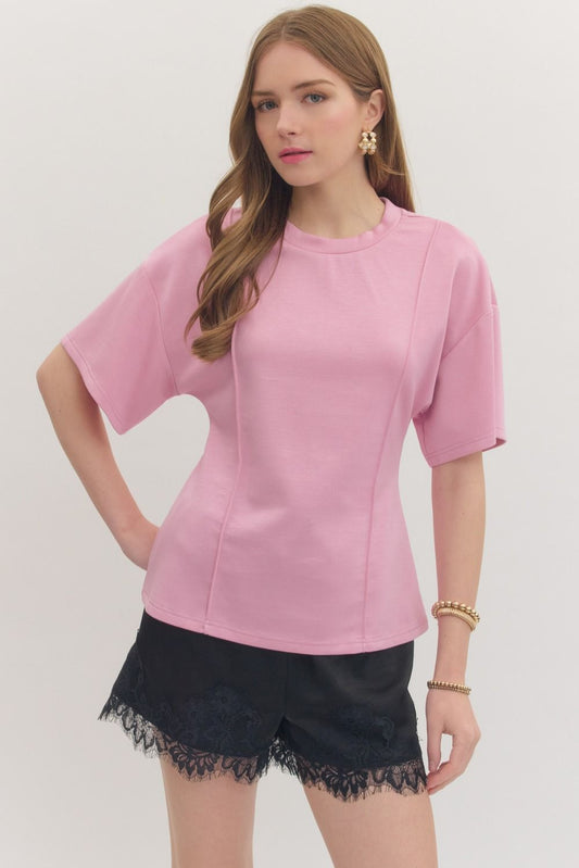 Solid short sleeve top