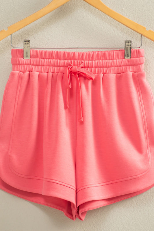Scuba Elasticized Waist Casual Loose Sweat Shorts